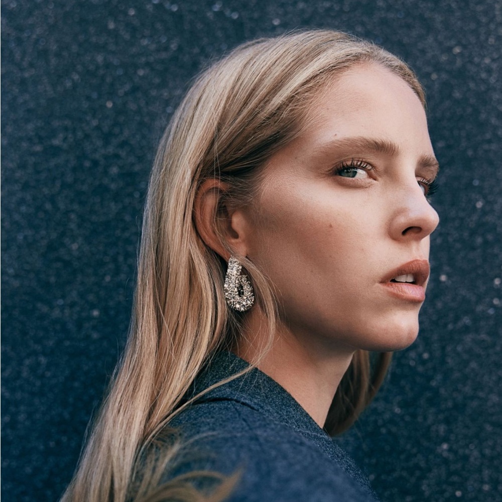 Rhinestone hoop earrings